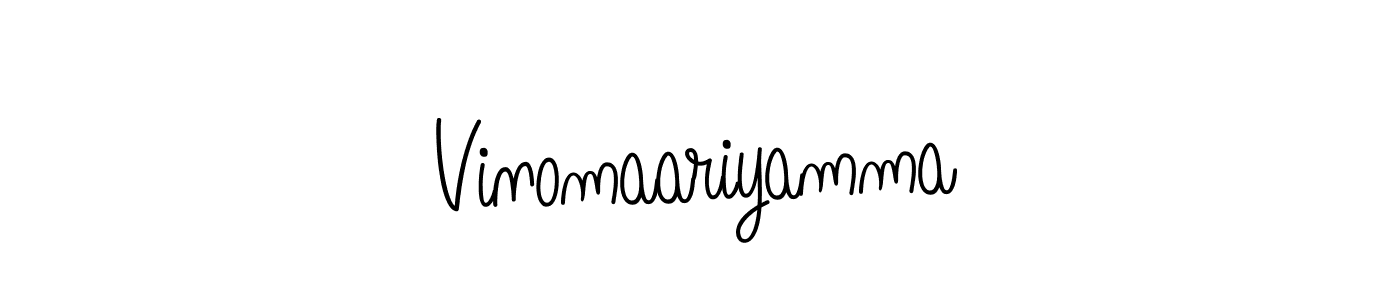 You should practise on your own different ways (Angelique-Rose-font-FFP) to write your name (Vinomaariyamma) in signature. don't let someone else do it for you. Vinomaariyamma signature style 5 images and pictures png