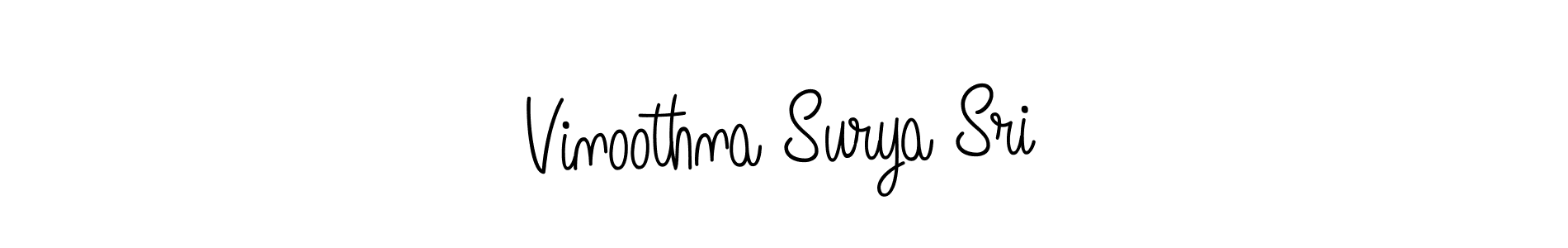 Use a signature maker to create a handwritten signature online. With this signature software, you can design (Angelique-Rose-font-FFP) your own signature for name Vinoothna Surya Sri. Vinoothna Surya Sri signature style 5 images and pictures png