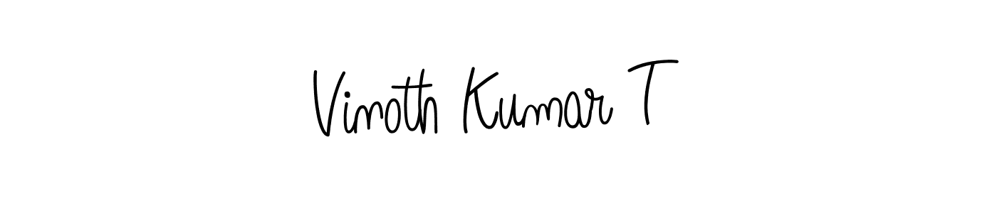 Use a signature maker to create a handwritten signature online. With this signature software, you can design (Angelique-Rose-font-FFP) your own signature for name Vinoth Kumar T. Vinoth Kumar T signature style 5 images and pictures png