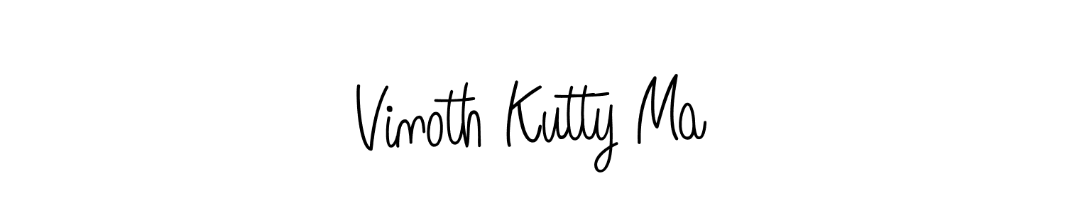 The best way (Angelique-Rose-font-FFP) to make a short signature is to pick only two or three words in your name. The name Vinoth Kutty Ma include a total of six letters. For converting this name. Vinoth Kutty Ma signature style 5 images and pictures png