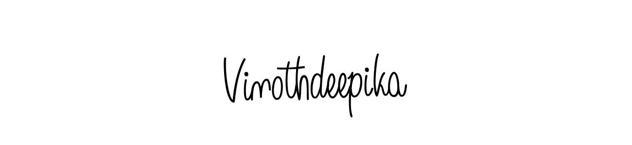 Create a beautiful signature design for name Vinothdeepika. With this signature (Angelique-Rose-font-FFP) fonts, you can make a handwritten signature for free. Vinothdeepika signature style 5 images and pictures png