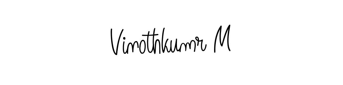Make a beautiful signature design for name Vinothkumr M. With this signature (Angelique-Rose-font-FFP) style, you can create a handwritten signature for free. Vinothkumr M signature style 5 images and pictures png