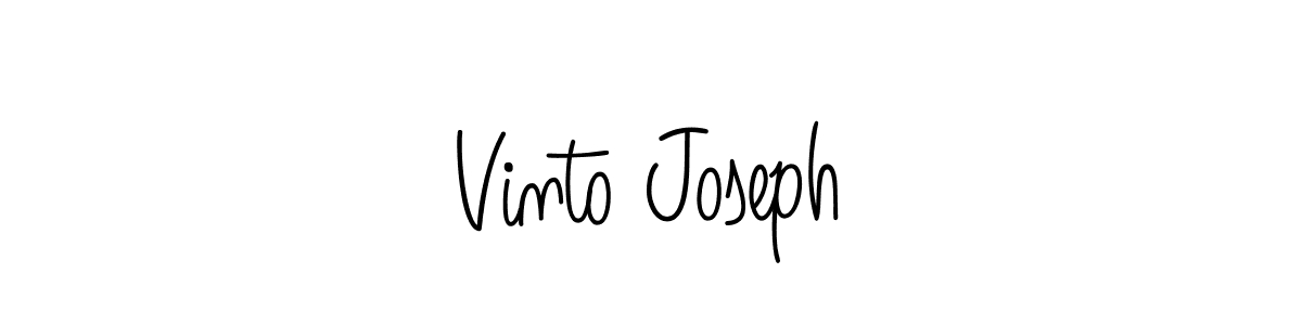 Vinto Joseph stylish signature style. Best Handwritten Sign (Angelique-Rose-font-FFP) for my name. Handwritten Signature Collection Ideas for my name Vinto Joseph. Vinto Joseph signature style 5 images and pictures png