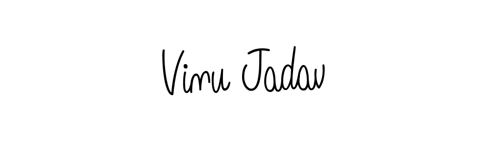 You should practise on your own different ways (Angelique-Rose-font-FFP) to write your name (Vinu Jadav) in signature. don't let someone else do it for you. Vinu Jadav signature style 5 images and pictures png