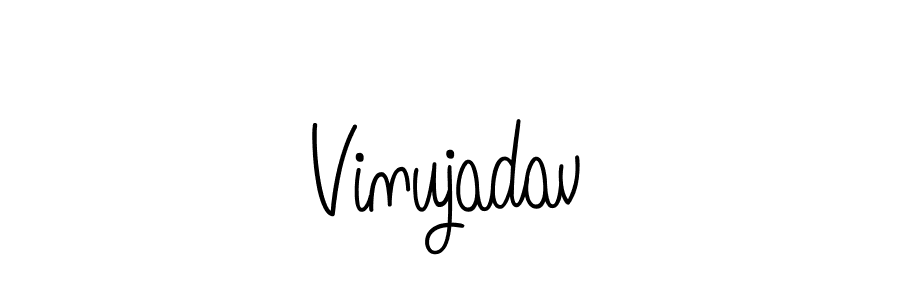 Vinujadav stylish signature style. Best Handwritten Sign (Angelique-Rose-font-FFP) for my name. Handwritten Signature Collection Ideas for my name Vinujadav. Vinujadav signature style 5 images and pictures png