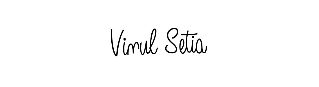 Design your own signature with our free online signature maker. With this signature software, you can create a handwritten (Angelique-Rose-font-FFP) signature for name Vinul Setia. Vinul Setia signature style 5 images and pictures png