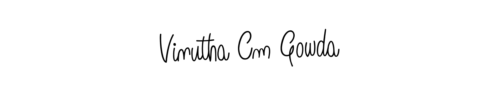 if you are searching for the best signature style for your name Vinutha Cm Gowda. so please give up your signature search. here we have designed multiple signature styles  using Angelique-Rose-font-FFP. Vinutha Cm Gowda signature style 5 images and pictures png