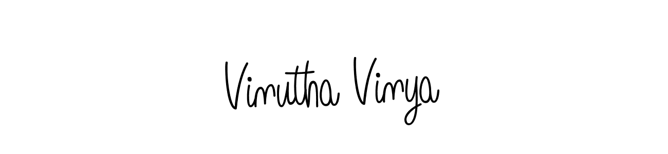 Vinutha Vinya stylish signature style. Best Handwritten Sign (Angelique-Rose-font-FFP) for my name. Handwritten Signature Collection Ideas for my name Vinutha Vinya. Vinutha Vinya signature style 5 images and pictures png