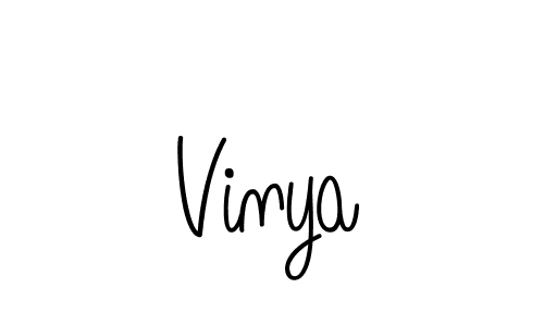 Use a signature maker to create a handwritten signature online. With this signature software, you can design (Angelique-Rose-font-FFP) your own signature for name Vinya. Vinya signature style 5 images and pictures png