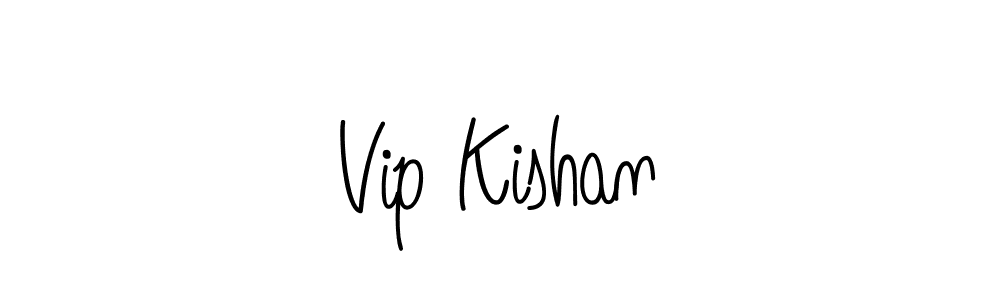 How to make Vip Kishan name signature. Use Angelique-Rose-font-FFP style for creating short signs online. This is the latest handwritten sign. Vip Kishan signature style 5 images and pictures png