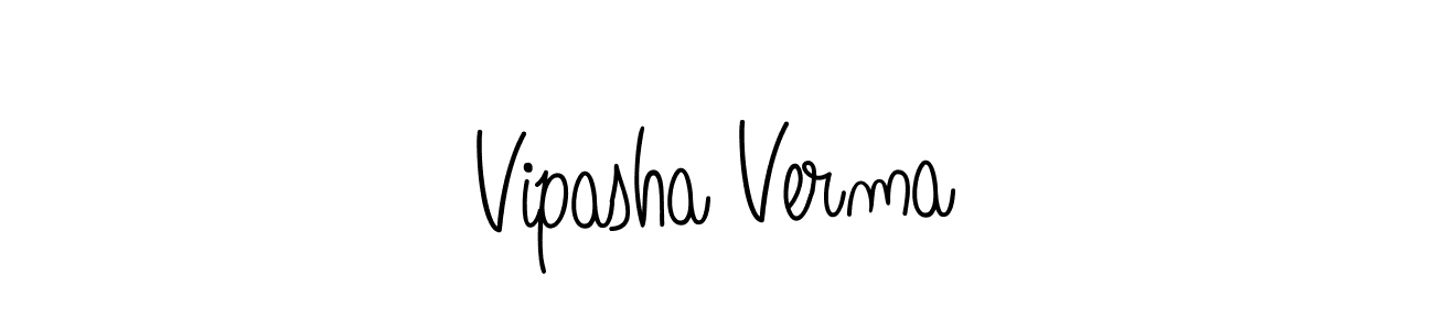 Make a beautiful signature design for name Vipasha Verma. With this signature (Angelique-Rose-font-FFP) style, you can create a handwritten signature for free. Vipasha Verma signature style 5 images and pictures png