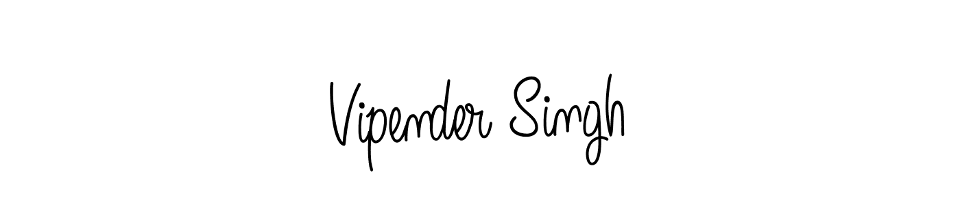 Use a signature maker to create a handwritten signature online. With this signature software, you can design (Angelique-Rose-font-FFP) your own signature for name Vipender Singh. Vipender Singh signature style 5 images and pictures png