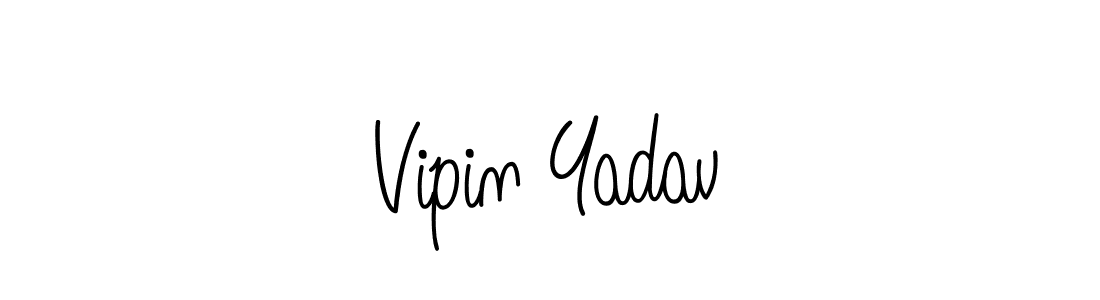 Use a signature maker to create a handwritten signature online. With this signature software, you can design (Angelique-Rose-font-FFP) your own signature for name Vipin Yadav. Vipin Yadav signature style 5 images and pictures png