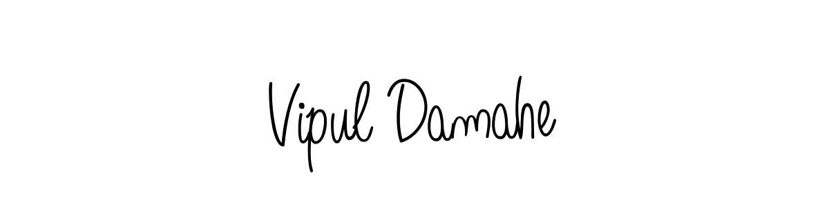 How to make Vipul Damahe name signature. Use Angelique-Rose-font-FFP style for creating short signs online. This is the latest handwritten sign. Vipul Damahe signature style 5 images and pictures png