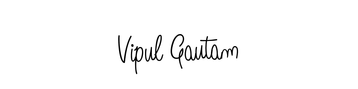 You should practise on your own different ways (Angelique-Rose-font-FFP) to write your name (Vipul Gautam) in signature. don't let someone else do it for you. Vipul Gautam signature style 5 images and pictures png
