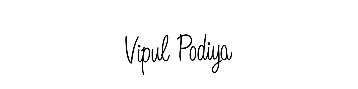 You should practise on your own different ways (Angelique-Rose-font-FFP) to write your name (Vipul Podiya) in signature. don't let someone else do it for you. Vipul Podiya signature style 5 images and pictures png