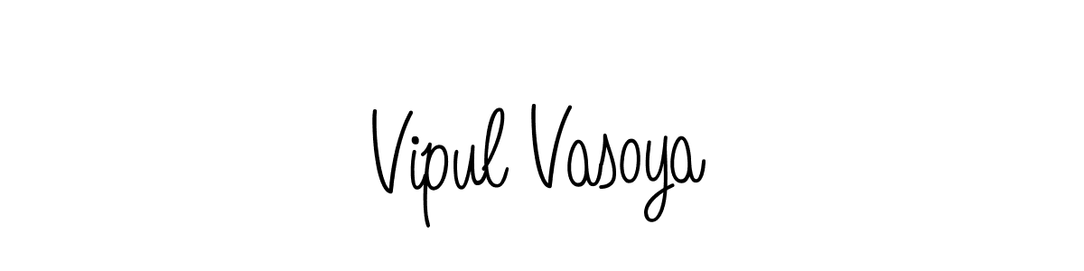 You should practise on your own different ways (Angelique-Rose-font-FFP) to write your name (Vipul Vasoya) in signature. don't let someone else do it for you. Vipul Vasoya signature style 5 images and pictures png