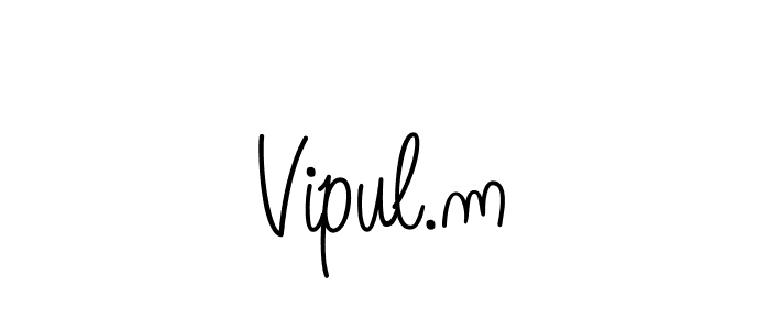 Use a signature maker to create a handwritten signature online. With this signature software, you can design (Angelique-Rose-font-FFP) your own signature for name Vipul.m. Vipul.m signature style 5 images and pictures png