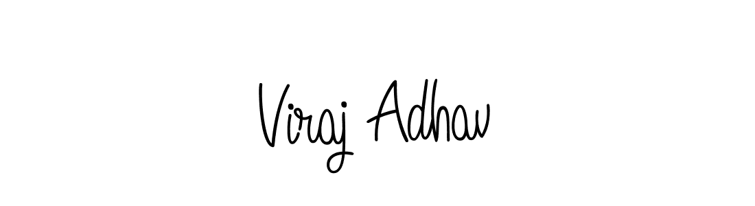 The best way (Angelique-Rose-font-FFP) to make a short signature is to pick only two or three words in your name. The name Viraj Adhav include a total of six letters. For converting this name. Viraj Adhav signature style 5 images and pictures png
