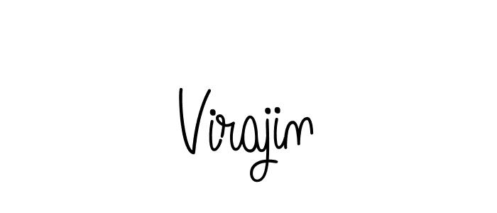 Make a beautiful signature design for name Virajin. With this signature (Angelique-Rose-font-FFP) style, you can create a handwritten signature for free. Virajin signature style 5 images and pictures png