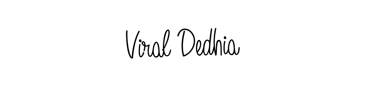 Use a signature maker to create a handwritten signature online. With this signature software, you can design (Angelique-Rose-font-FFP) your own signature for name Viral Dedhia. Viral Dedhia signature style 5 images and pictures png