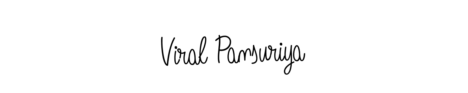 How to make Viral Pansuriya name signature. Use Angelique-Rose-font-FFP style for creating short signs online. This is the latest handwritten sign. Viral Pansuriya signature style 5 images and pictures png
