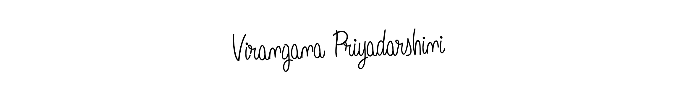 You should practise on your own different ways (Angelique-Rose-font-FFP) to write your name (Virangana Priyadarshini) in signature. don't let someone else do it for you. Virangana Priyadarshini signature style 5 images and pictures png