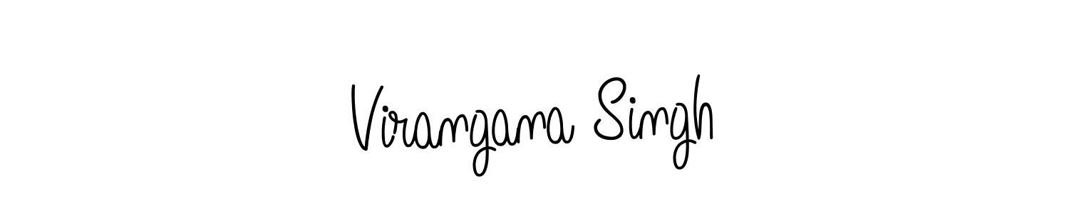 Make a beautiful signature design for name Virangana Singh. With this signature (Angelique-Rose-font-FFP) style, you can create a handwritten signature for free. Virangana Singh signature style 5 images and pictures png