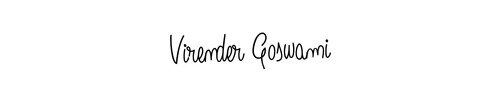 Create a beautiful signature design for name Virender Goswami. With this signature (Angelique-Rose-font-FFP) fonts, you can make a handwritten signature for free. Virender Goswami signature style 5 images and pictures png