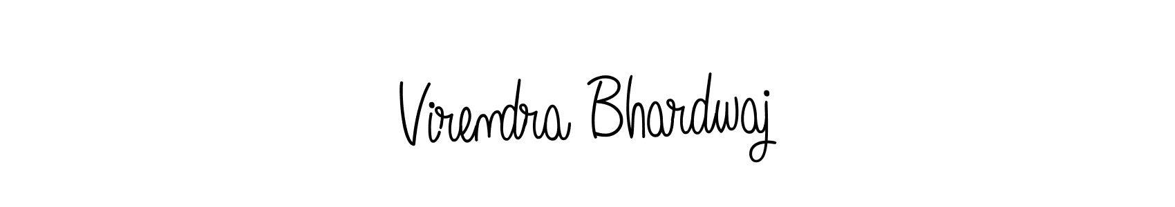 The best way (Angelique-Rose-font-FFP) to make a short signature is to pick only two or three words in your name. The name Virendra Bhardwaj include a total of six letters. For converting this name. Virendra Bhardwaj signature style 5 images and pictures png