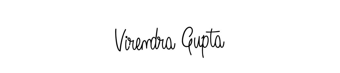 The best way (Angelique-Rose-font-FFP) to make a short signature is to pick only two or three words in your name. The name Virendra Gupta include a total of six letters. For converting this name. Virendra Gupta signature style 5 images and pictures png