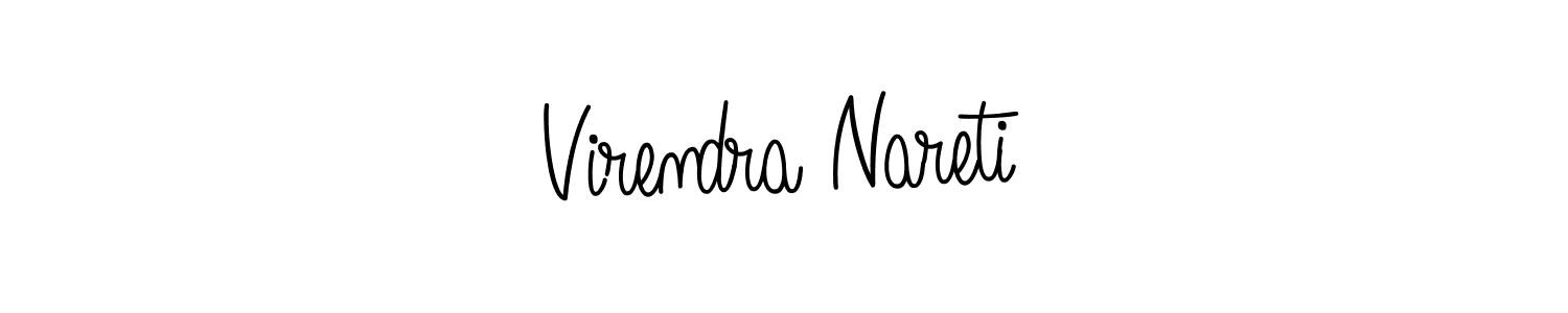 How to make Virendra Nareti name signature. Use Angelique-Rose-font-FFP style for creating short signs online. This is the latest handwritten sign. Virendra Nareti signature style 5 images and pictures png