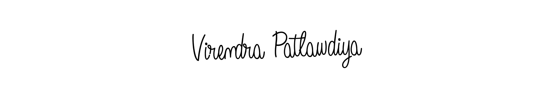 Make a beautiful signature design for name Virendra Patlawdiya. With this signature (Angelique-Rose-font-FFP) style, you can create a handwritten signature for free. Virendra Patlawdiya signature style 5 images and pictures png