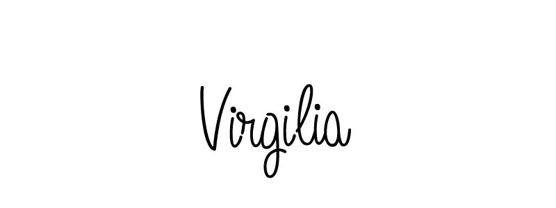 You should practise on your own different ways (Angelique-Rose-font-FFP) to write your name (Virgilia) in signature. don't let someone else do it for you. Virgilia signature style 5 images and pictures png