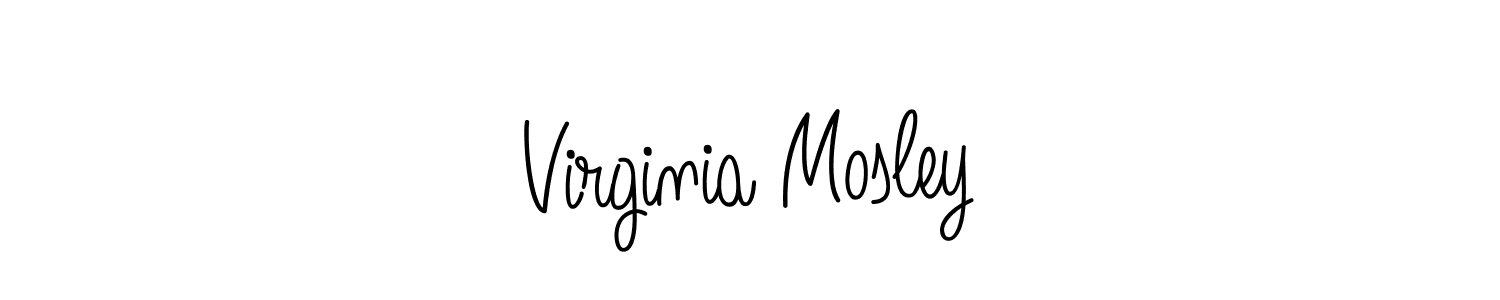 You should practise on your own different ways (Angelique-Rose-font-FFP) to write your name (Virginia Mosley) in signature. don't let someone else do it for you. Virginia Mosley signature style 5 images and pictures png