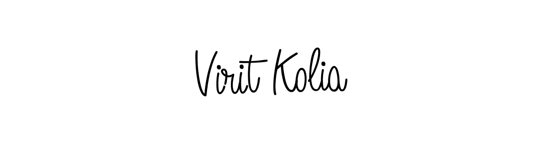 Virit Kolia stylish signature style. Best Handwritten Sign (Angelique-Rose-font-FFP) for my name. Handwritten Signature Collection Ideas for my name Virit Kolia. Virit Kolia signature style 5 images and pictures png