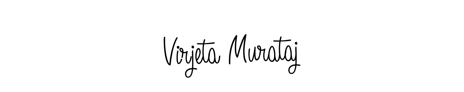 The best way (Angelique-Rose-font-FFP) to make a short signature is to pick only two or three words in your name. The name Virjeta Murataj include a total of six letters. For converting this name. Virjeta Murataj signature style 5 images and pictures png