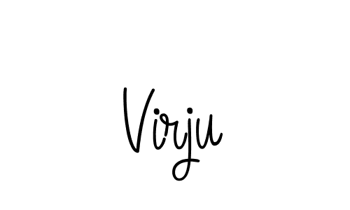 You should practise on your own different ways (Angelique-Rose-font-FFP) to write your name (Virju) in signature. don't let someone else do it for you. Virju signature style 5 images and pictures png
