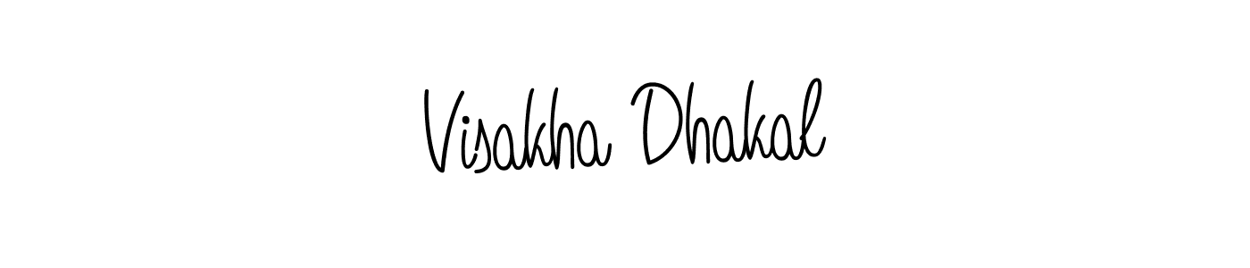 How to make Visakha Dhakal name signature. Use Angelique-Rose-font-FFP style for creating short signs online. This is the latest handwritten sign. Visakha Dhakal signature style 5 images and pictures png
