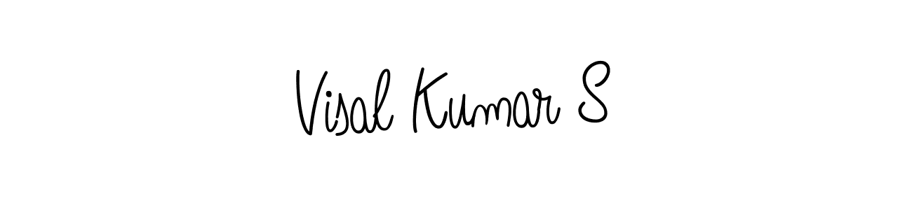 How to make Visal Kumar S name signature. Use Angelique-Rose-font-FFP style for creating short signs online. This is the latest handwritten sign. Visal Kumar S signature style 5 images and pictures png