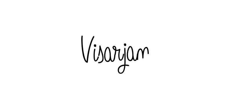 How to make Visarjan name signature. Use Angelique-Rose-font-FFP style for creating short signs online. This is the latest handwritten sign. Visarjan signature style 5 images and pictures png