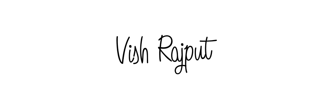 Use a signature maker to create a handwritten signature online. With this signature software, you can design (Angelique-Rose-font-FFP) your own signature for name Vish Rajput. Vish Rajput signature style 5 images and pictures png