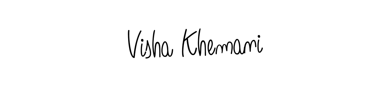 Make a beautiful signature design for name Visha Khemani. With this signature (Angelique-Rose-font-FFP) style, you can create a handwritten signature for free. Visha Khemani signature style 5 images and pictures png