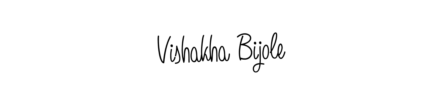 The best way (Angelique-Rose-font-FFP) to make a short signature is to pick only two or three words in your name. The name Vishakha Bijole include a total of six letters. For converting this name. Vishakha Bijole signature style 5 images and pictures png