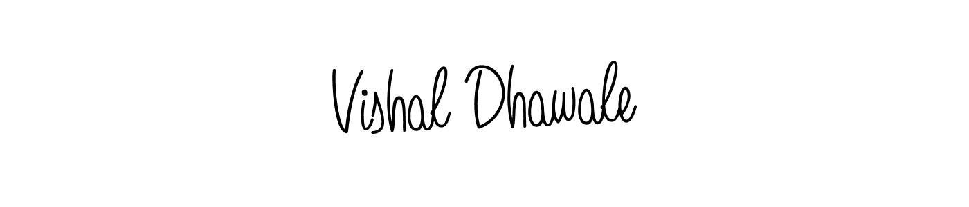 You should practise on your own different ways (Angelique-Rose-font-FFP) to write your name (Vishal Dhawale) in signature. don't let someone else do it for you. Vishal Dhawale signature style 5 images and pictures png