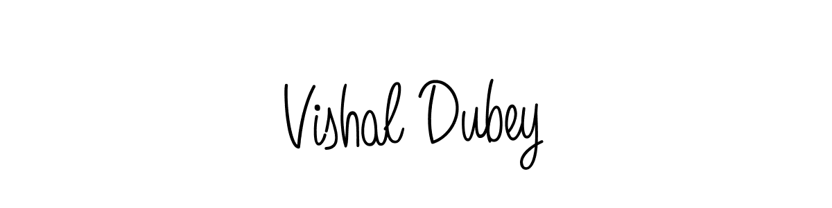 The best way (Angelique-Rose-font-FFP) to make a short signature is to pick only two or three words in your name. The name Vishal Dubey include a total of six letters. For converting this name. Vishal Dubey signature style 5 images and pictures png