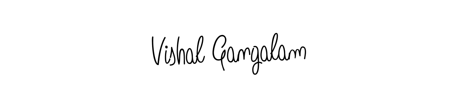 Create a beautiful signature design for name Vishal Gangalam. With this signature (Angelique-Rose-font-FFP) fonts, you can make a handwritten signature for free. Vishal Gangalam signature style 5 images and pictures png