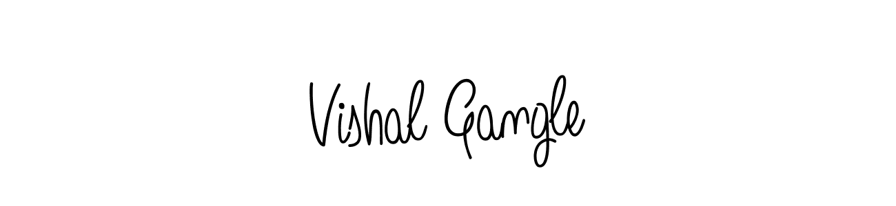 The best way (Angelique-Rose-font-FFP) to make a short signature is to pick only two or three words in your name. The name Vishal Gangle include a total of six letters. For converting this name. Vishal Gangle signature style 5 images and pictures png