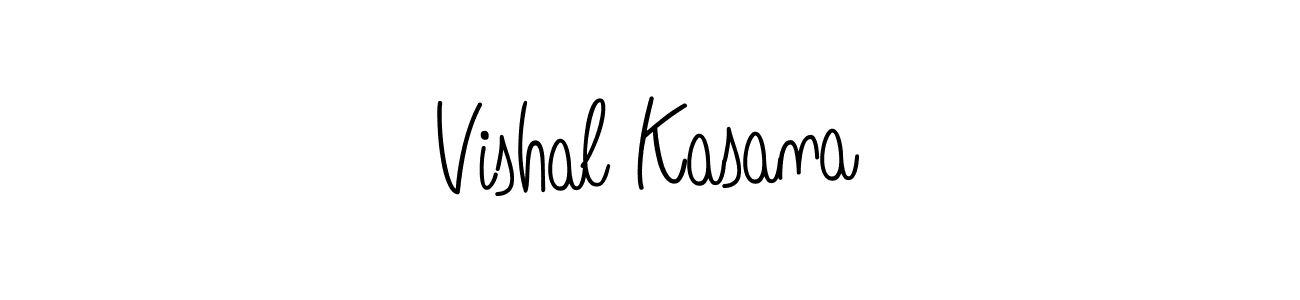 The best way (Angelique-Rose-font-FFP) to make a short signature is to pick only two or three words in your name. The name Vishal Kasana include a total of six letters. For converting this name. Vishal Kasana signature style 5 images and pictures png