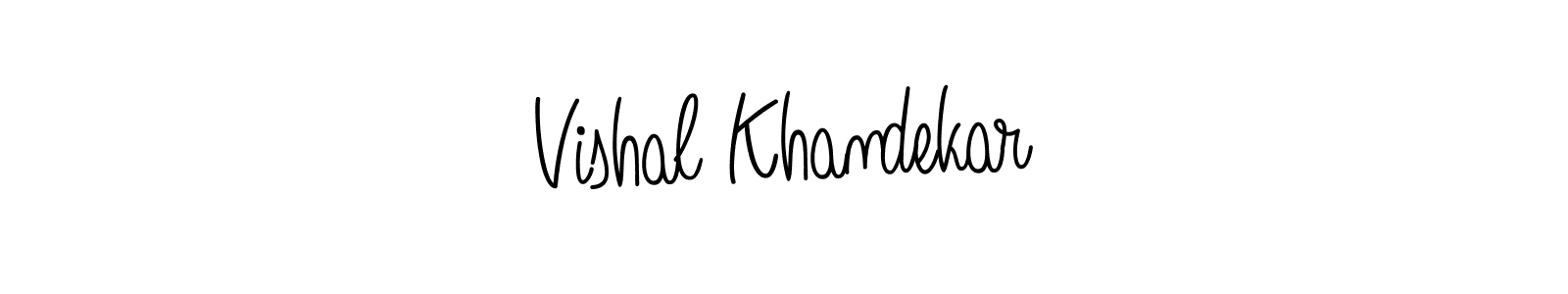 You should practise on your own different ways (Angelique-Rose-font-FFP) to write your name (Vishal Khandekar) in signature. don't let someone else do it for you. Vishal Khandekar signature style 5 images and pictures png